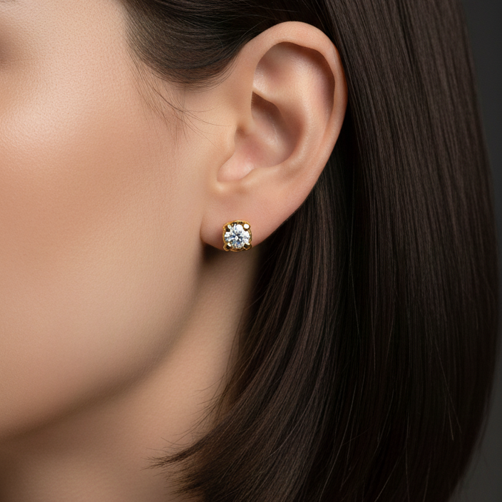 Pendiente Solitario Luz – Acero Inoxidable 18K Waterproof