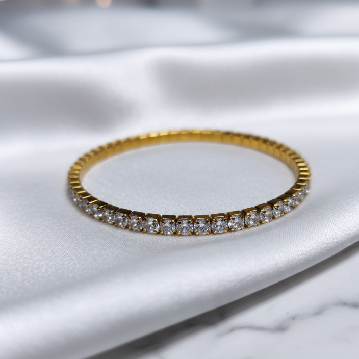 Pulsera Venus elástica con cristales y cuentas brillantes, diseño ajustable y elegante para mujer, accesorio de joyería versátil