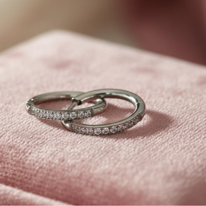 Pendientes Aretes Con Circonitas de Acero Inoxidable Resistentes al Agua