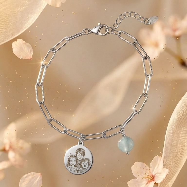 Pulsera Medalla Retrato Y Texto