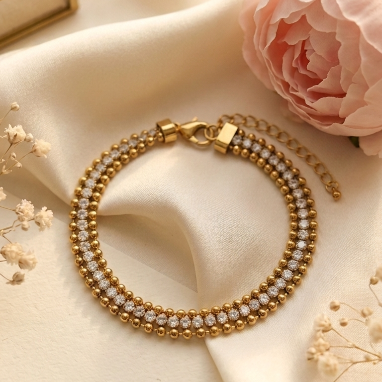 PULSERA ESENCIA DOBLE CON CIRCONITAS